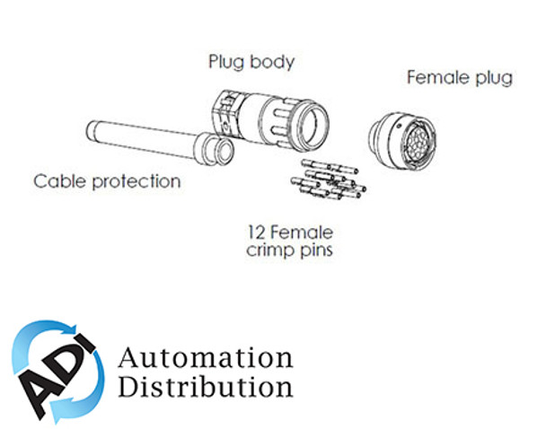 ABB 2TLA020003R0300 jshk0 12 pole female connector for jshd4