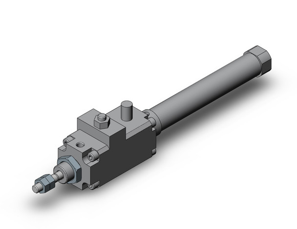 SMC CDLJ2B16-75R-E round body cylinder w/lock cyl, rnd body, fine lock