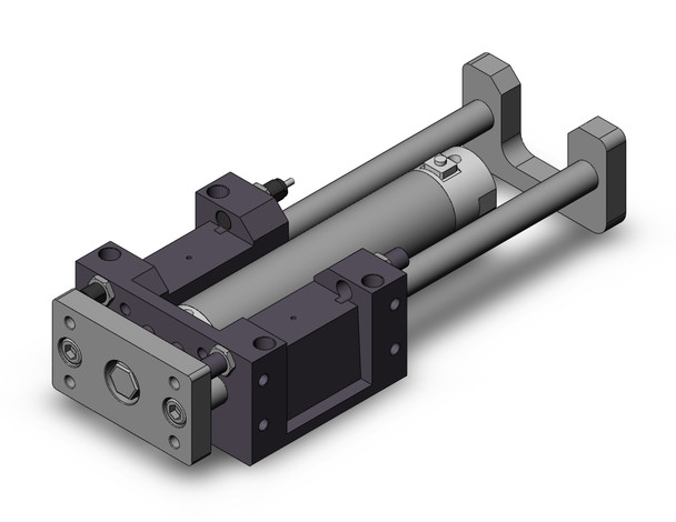 <h2>MGG-H/R, Standard External Guided Cylinder with End Lock</h2><p><h3>The MGG integrates a round body, end lock cylinder for its power source with external guide rods to isolate the load bearing from the movement of the actuator s rod and seals for a one piece unit. The end lock can be specified for either the head end (H) or rod end (R) of the stroke. The brake spring, end lock mechanism will engage when air pressure is lost for drop prevention applications and can be released by reintroducing air pressure or via a manual release bolt. It is enhanced with shock absorbers at the end of stroke for maximum kinetic energy absorption. Non-rotating accuracy ranging from +/-0.02  for 100 mm bore to +/-0.07  for 20 mm bore. The (L) high precision ball bushing allows for smooth operation that ensures stable travel resistance, suitable for pushing and lifting applications. The (M) carbon steel alloy slide bearing provides lateral stability protecting it from side load impacts, suitable for stopping applications.<br>- </h3>- Bore sizes: 20, 25, 32, 40, 50, 63, 80, 100 mm<br>- Available in basic or front flange mounting<br>- Adjustable stroke range: 10 mm (20 mm bore)<br>- Adjustable stroke range: 15 mm (25 - 100 mm bore)<br>- External shock absorbers as standard<br>- Auto switch capable<br>- <p><a href="https://content2.smcetech.com/pdf/MGG.pdf" target="_blank">Series Catalog</a>