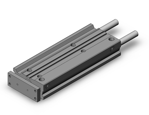 <h2>MGPM-Z, Standard Guided Cylinder, Slide Bearing</h2><p><h3>The MGPM is a compact body actuator integrated with internal guide shafts to isolate the load bearing from the movement of the actuator s rod and seals. The carbon steel alloy slide bearing provides lateral stability protecting it from side load impacts, suitable for stopping applications.<br>- </h3>- Bore sizes: 12, 16, 20, 25, 32, 40, 50, 63, 80, 100 mm<br>- Non-rotating accuracy: +/-0.08  (12   16 mm bore)<br>- Non-rotating accuracy: +/-0.07  (20   25 mm bore)<br>- Non-rotating accuracy: +/-0.06  (32   40 mm bore)<br>- Non-rotating accuracy: +/-0.05  (50   63 mm bore)<br>- Non-rotating accuracy: +/-0.04  (80   100 mm bore)<br>- Rubber bumpers as standard<br>- Auto switch capable<br>- <p><a href="https://content2.smcetech.com/pdf/MGP.pdf" target="_blank">Series Catalog</a>