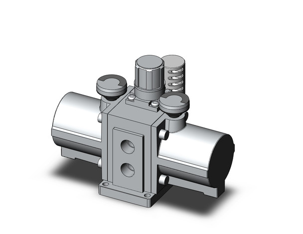 <h2>VBA**A, Booster Regulator</h2><p><h3>The specialty regulator series VBA is a booster regulator that saves money and energy by increasing the main line pressure up to two times. The booster regulator, when connected to air supply line, increases pressure up to two times and the main air supply pressure may be set low. Desired pressure increase can be easily adjusted.</h3>- Boosts local line pressure without requiring additional power<br>- 2 to 4 times increase in pressure<br>- Easy adjustment of output pressure<br>- Improved performance over previous designs<br>- <p><a href="https://content2.smcetech.com/pdf/VBAT.pdf" target="_blank">Series Catalog</a>