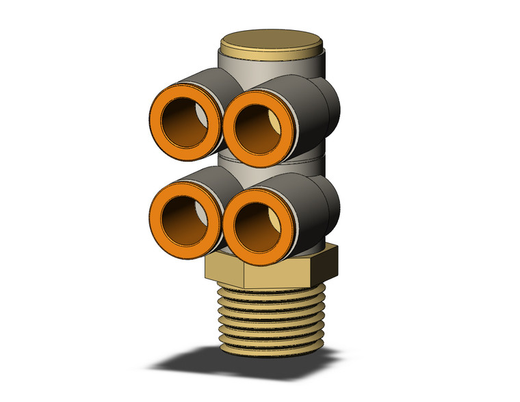 SMC KQ2ZD11-37AS Fitting, Dble Br Uni Male Elbow Pack of 10