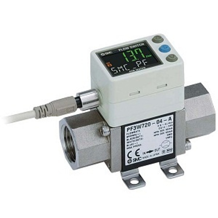 SMC PF3W740S-N04-BN-M PF3W Series 3-color Display Digital Flow Switch For Water Integrated Display
