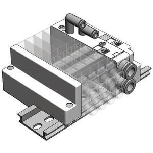 SMC SS5J3-60-04D Mfld, Plug-In, Individual Wiring