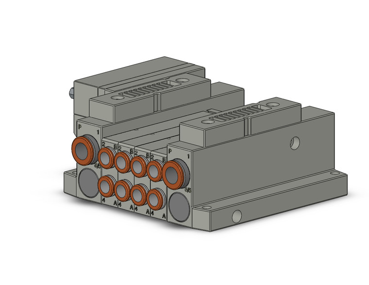 SMC SS5V1-10FD2-04BS-C6 5 Port Solenoid Valve Manifold