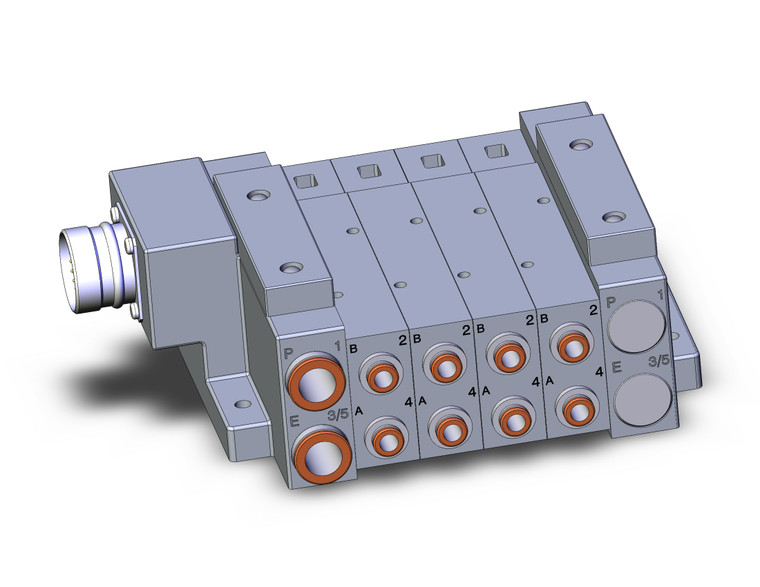 SMC SS5V3-W10CD-04D-C6 Ss5V 04 Station Manifold, Tie-Rod Base