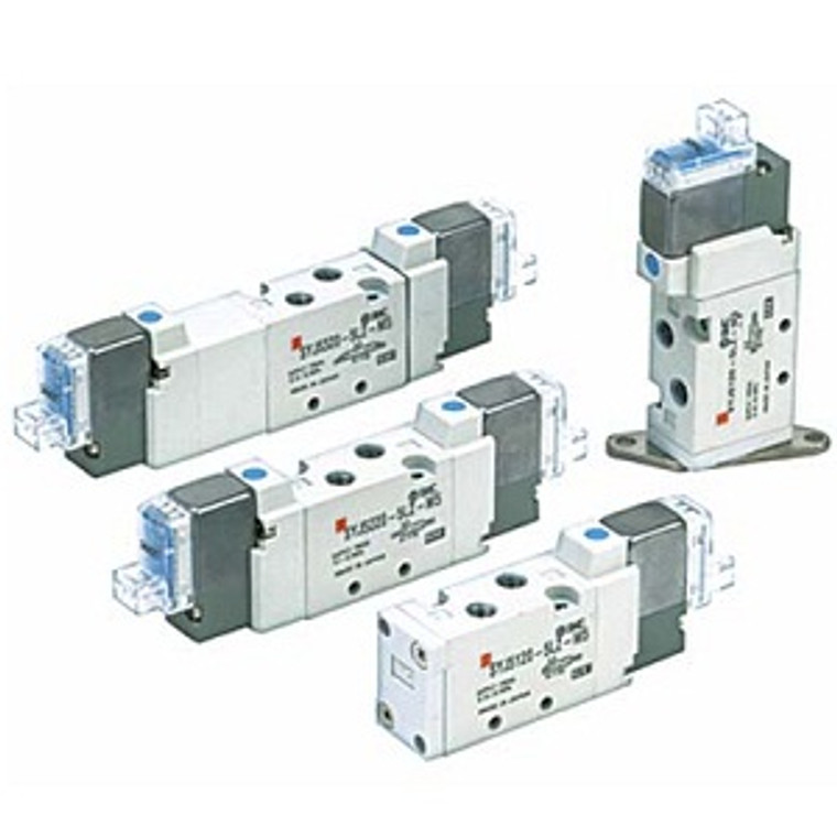 SMC SYJ5120-5WOZ-M5-Q SYJ5000 Series 5 Port Solenoid Valve Rubber Seal Body Ported Single Valve