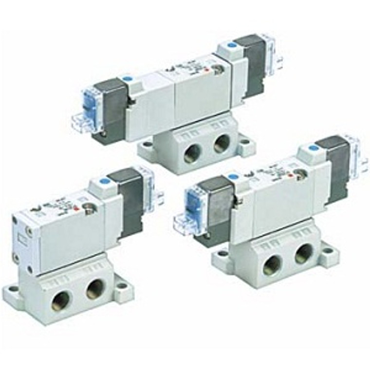 SMC SYJ5140-5GS-01 SYJ5000 Series 5 Port Solenoid Valve Rubber Seal Base Mounted Single Valve