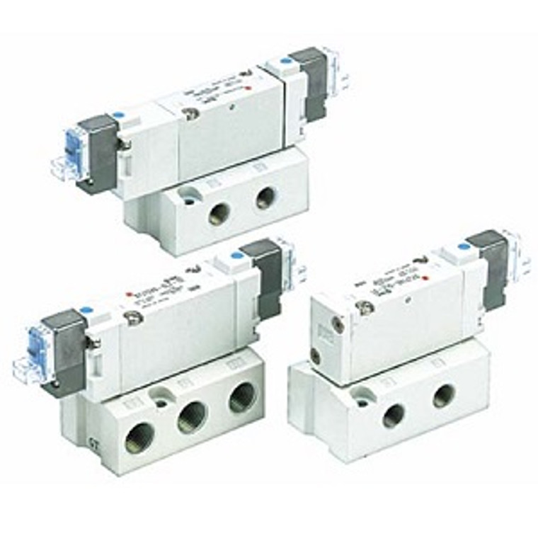 SMC SYJ7343-6LZ SYJ7000 Series 5 Port Solenoid Valve Rubber Seal Base Mounted Single Valve