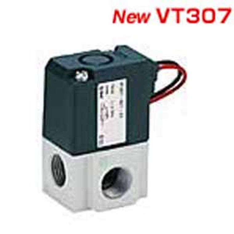 SMC VT307-5HS1-02N VT307 Series 3 Port Solenoid Valve Direct Operated Poppet Type Rubber Seal