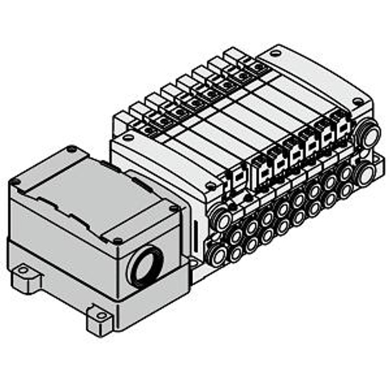 SMC VV5QC21-02C8TD0-N VQC2000 Series 5 Port Solenoid Valve Base Mounted Plug-in Unit Terminal Block Box