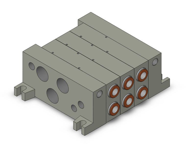 SMC VV5Q45-03C10C-W Mfld, Non Plug-In, Vq4000