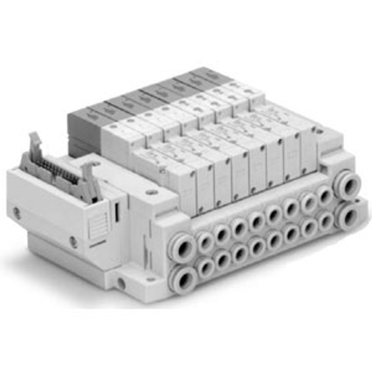 SMC SS5V2-10PHD1-05B-C6-D SV Series Flat Ribbon Cable Connector Manifold Tie-rod Base