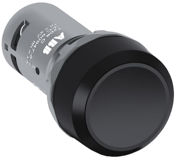 ABB CP1-10B-10 Momentary Pushbutton - Compact, Flush Black Design with 1NO Contact Configuration, 300V Rating Pack of 10
