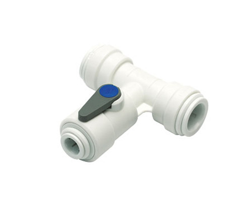John Guest ASV3 Acetal Angle Stop Valve, Tube OD 15mm x Tube OD Branch 1/4