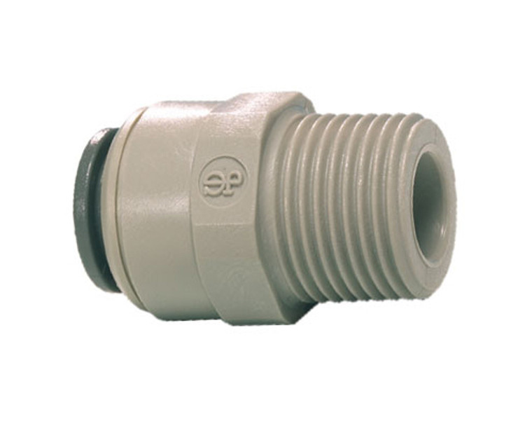 John Guest PI010802S Gray Acetal Male Connector 1/4 x 1/4 BSPT  Bag of 10