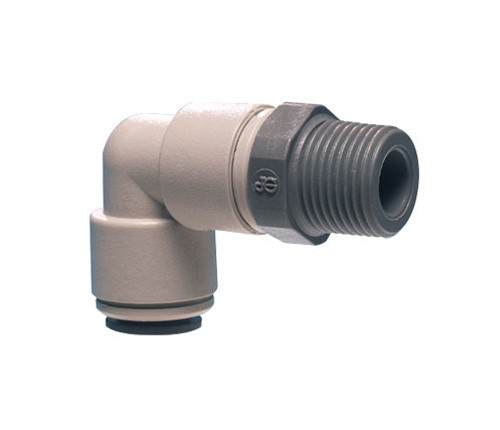 John Guest PI090801S Gray Acetal Swivel Elbow 1/4 x 1/8 BSPT Bag of 10