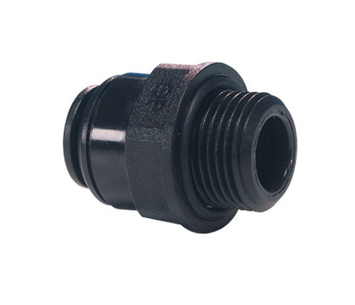 John Guest PM011013E Black Acetal Male Connector 10mm x 3/8" BSPP  Bag of 10