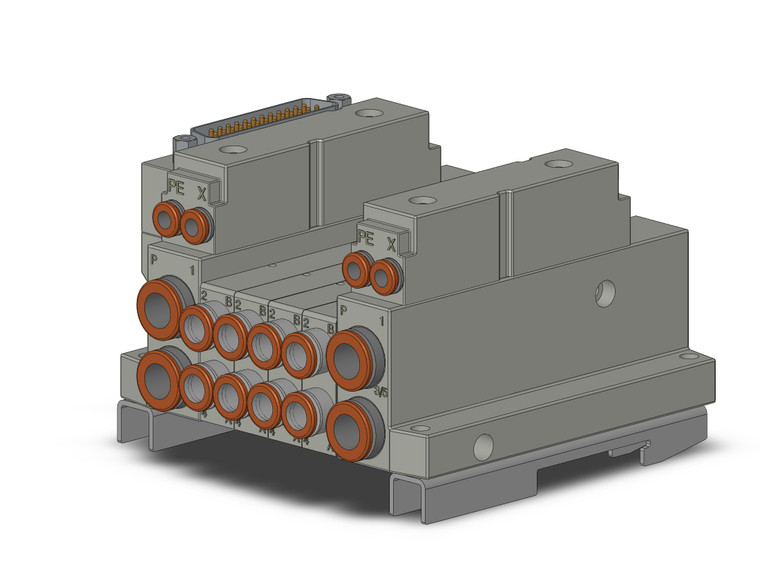 SMC SS5V1-10FD1-04BR-N7-D0 5 Port Solenoid Valve Manifold