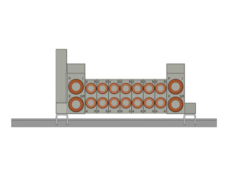 SMC SS5V1-W10S0D-07B-C6-D 5 Port Solenoid Valve Manifold
