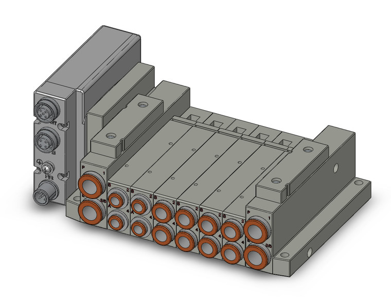 SMC SS5V2-W10S1FAND-06B-C6 Ss5V 06 Station Manifold, Tie-Rod Base