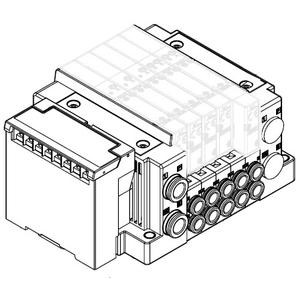 SMC SS5Y5-10S3V-02D-C6D SY3000·5000·7000 Series Plug-in Connector Connecting Base EX120 Type 10/11
