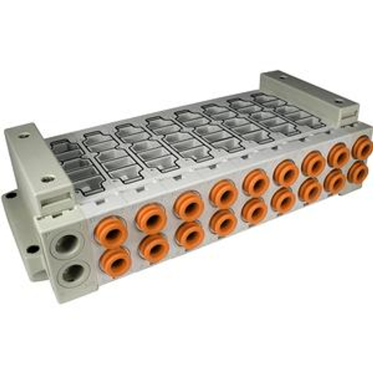 SMC SS5Y9-43-02DS-03T SY9000 Series 5 Port Solenoid Valve Base Mounted Manifold Stacking Type/Individual Wiring Type43