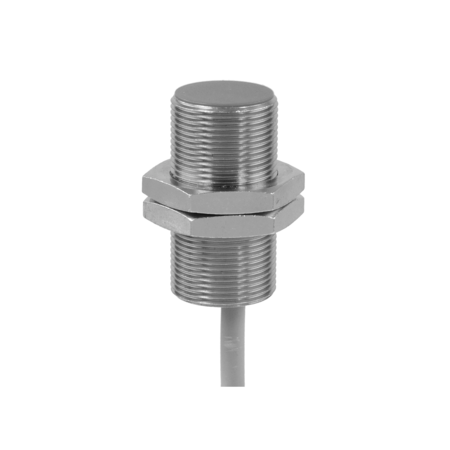 Baumer IFRM 18N37A5/L (11078680) | NPN NC Inductive Proximity Sensor, 18mm Quasi-Flush, 8mm Range, 2m Cable, 35mm Short Body, Brass, IP67