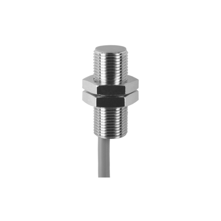 Baumer IFRM 12P17X1/L (11096371) | PNP NO Inductive Proximity Sensor, 12mm Flush Mount, 4mm Range, 2m Cable, Brass Nickel Plated, IP67