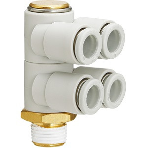 SMC 10-KQ2ZD04-03NS 10-KQ2ZD Series Clean Series Metric Size One-touch Fittings Double Branch Universal Male Elbow(Sealant)