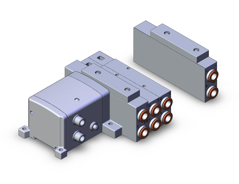 SMC SS5V3-W10S1ZEND-05B-N11 4/5 port solenoid valve ss5v 05 station manifold, tie-rod base