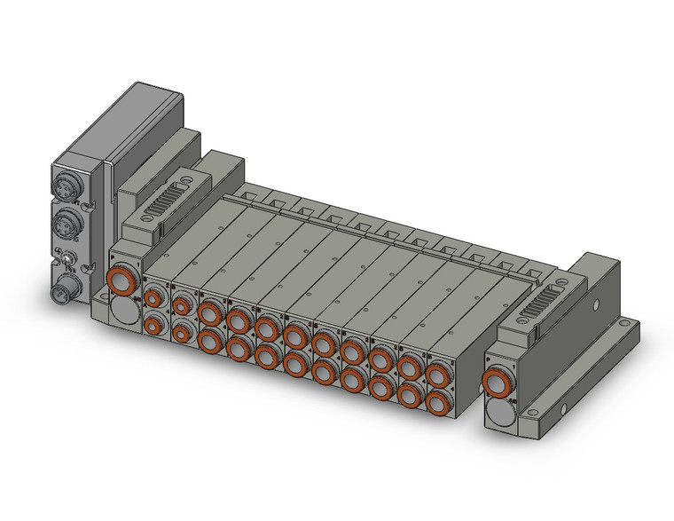 SMC SS5V2-W10S1EAND-12BS-C4 4/5 port solenoid valve ss5v 12 station manifold, tie-rod base