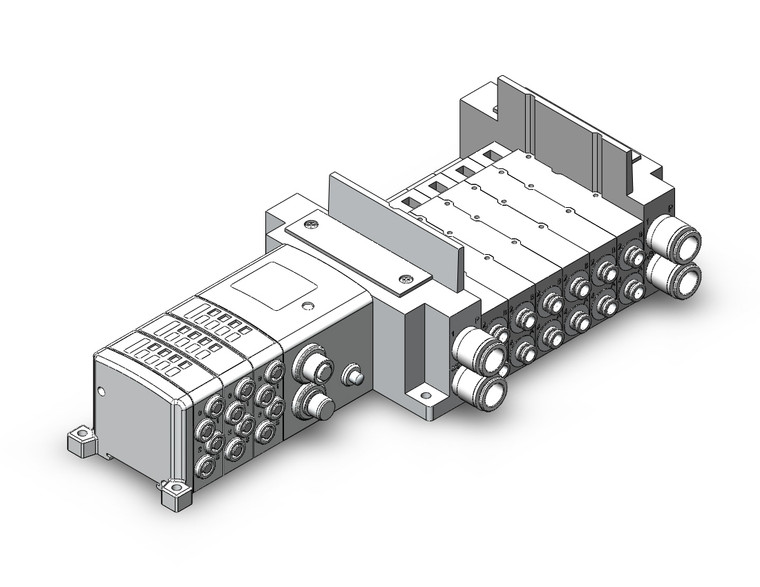 SMC SS5Y7-10SZE3F-06B-N7 4/5 port solenoid valve ss5y7 6 sta manifold base