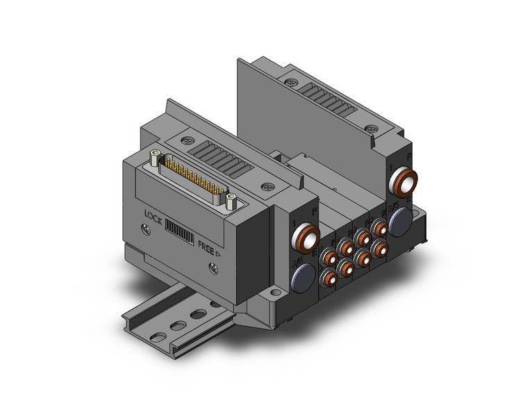 SMC SS5Y3-10F1-04BS-N1A 4/5 port solenoid valve ss5y3 4 sta manifold base