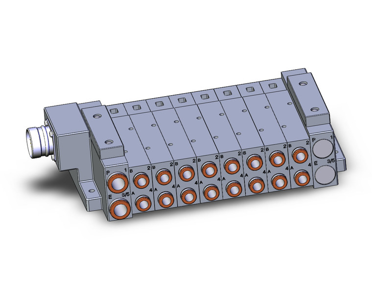 SMC SS5V3-W10CD-08D-C8 4/5 port solenoid valve ss5v 08 station manifold, tie-rod base