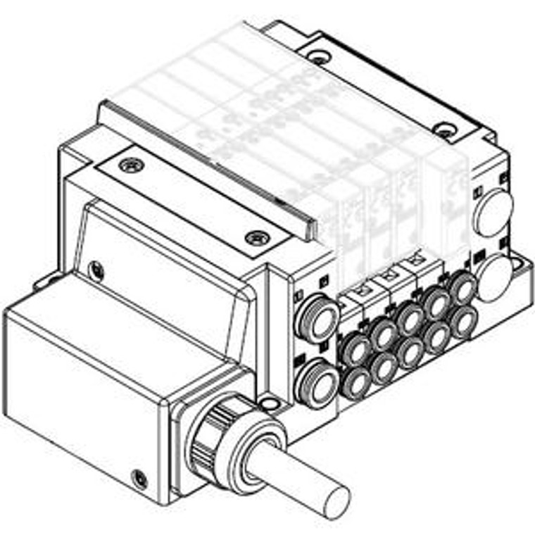 SMC SS5Y5-10L23-03BS-C6D SY3000·5000·7000 Series Series Plug-in Connector Connecting Base Lead Wire Type 10L/11L