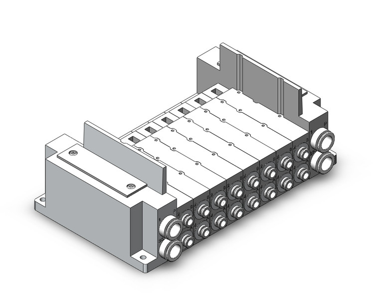 SMC SS5Y7-10S0-08B-C6 4/5 port solenoid valve ss5y7 8 sta manifold base