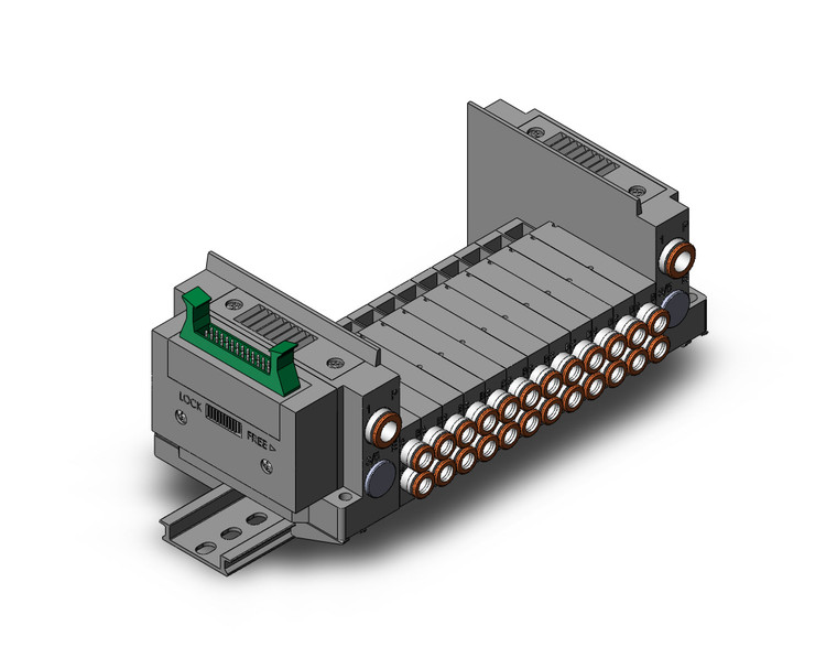 SMC SS5Y3-10P1-12BS-N7B 4/5 port solenoid valve ss5y3 12 sta manifold base