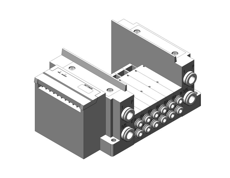 SMC SS5Y3-10S3ZB-06B-C4AA 4/5 port solenoid valve ss5y3 6 sta manifold base