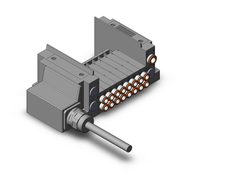 SMC SS5Y3-10L23-08US-N7 4/5 port solenoid valve ss5y3 8 sta manifold base