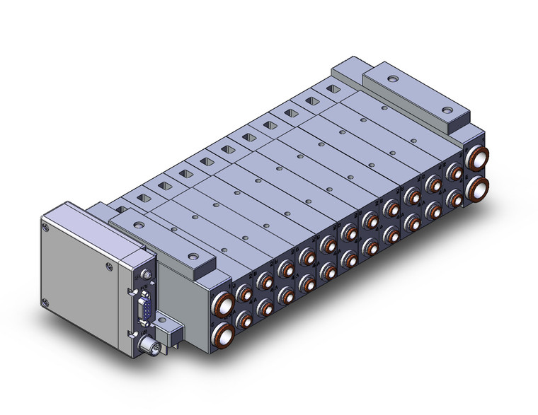 SMC SS5V3-W10S1EAND-11B-C6-D0 4/5 port solenoid valve ss5v 11 station manifold, tie-rod base