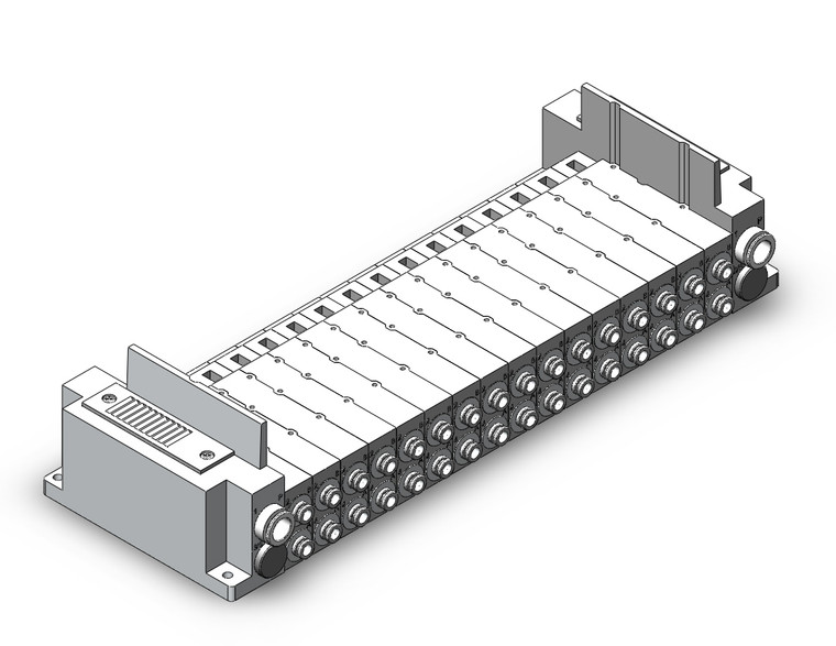 SMC SS5Y7-10S0-16BS-C6 4/5 port solenoid valve ss5y7 16 sta manifold base