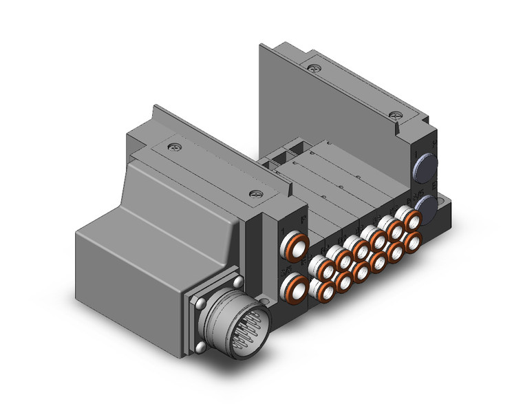 SMC SS5Y3-10M-06D-N7AA 4/5 port solenoid valve ss5y3 6 sta manifold base