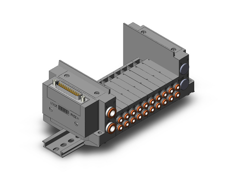 SMC SS5Y3-10F1-10D-N3A 4/5 port solenoid valve ss5y3 10 sta manifold base