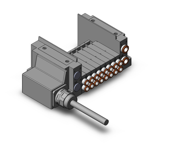 SMC SS5Y3-10L21-08U-N7 4/5 port solenoid valve ss5y3 8 sta manifold base