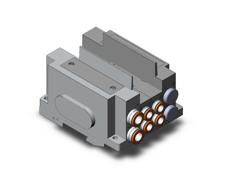 SMC SS5Y5-10S0-02D-C8D0 4/5 port solenoid valve ss5y5 2 sta manifold base