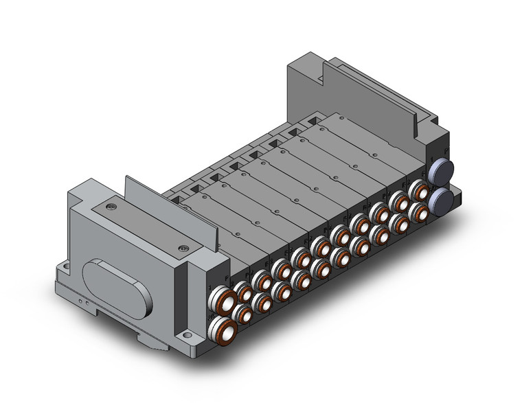 SMC SS5Y5-10S0-10D-N7D0 4/5 port solenoid valve ss5y5 10 sta manifold base