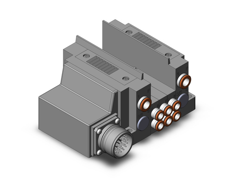 SMC SS5Y3-10M-03BS-N7 4/5 port solenoid valve ss5y3 3 sta manifold base
