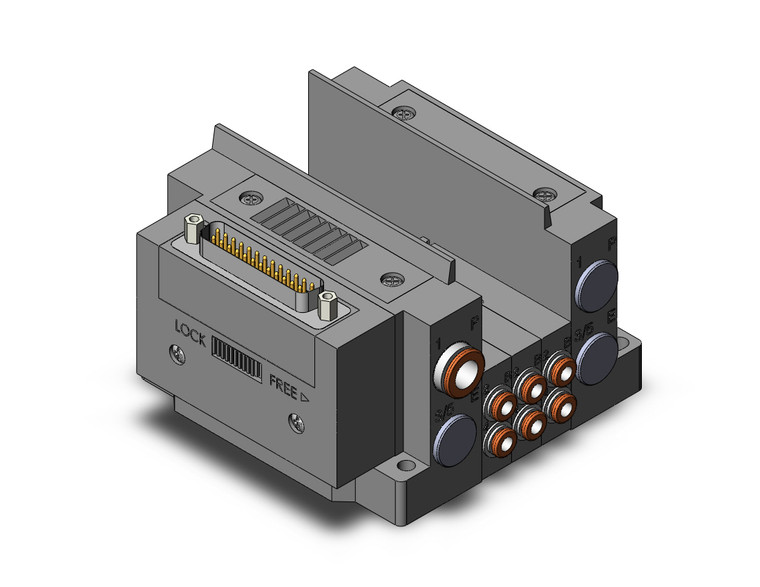 SMC SS5Y3-10F1-03DS-N3AA 4/5 port solenoid valve ss5y3 3 sta manifold base