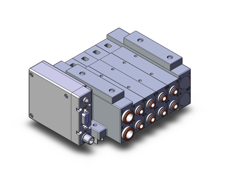 SMC SS5V3-W10S1EAND-04D-C6-D0 4/5 port solenoid valve ss5v 04 station manifold, tie-rod base